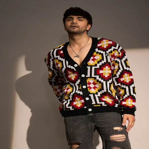 Geometric Patterned Cardigan (Digital)